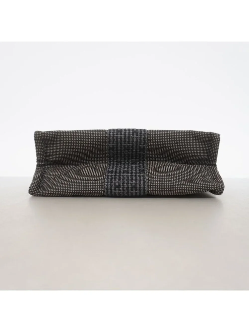 Hermes Pouch Her Line Nylon Gray Silver